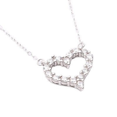 Collar S925 corazón brillantes GB