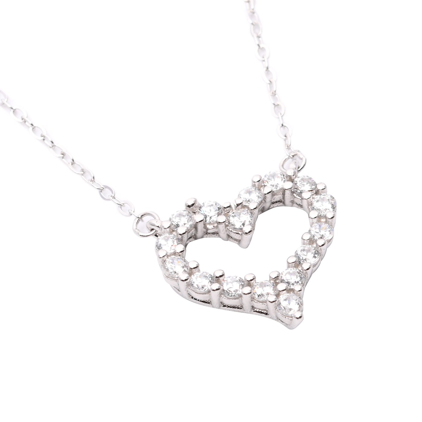 Collier S925 coeur brillants GB