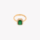 S925 adjustable ring rectangular green GB