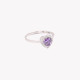 S925 adjustable ring heart lilac GB