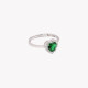 S925 adjustable ring heart green GB