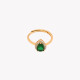 S925 adjustable ring oval green GB