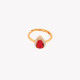 Anello regolabile S925 ovale rosso GB