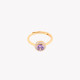 S925 adjustable ring round lilac GB