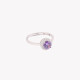 S925 adjustable ring round lilac GB