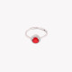 S925 adjustable ring round red GB