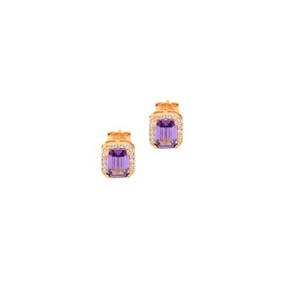 Pendientes S925 rectangulares lila GB