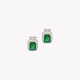S925 earrings rectangular green GB