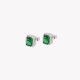Boucles d&#039;oreilles S925 rectangulaire vert GB