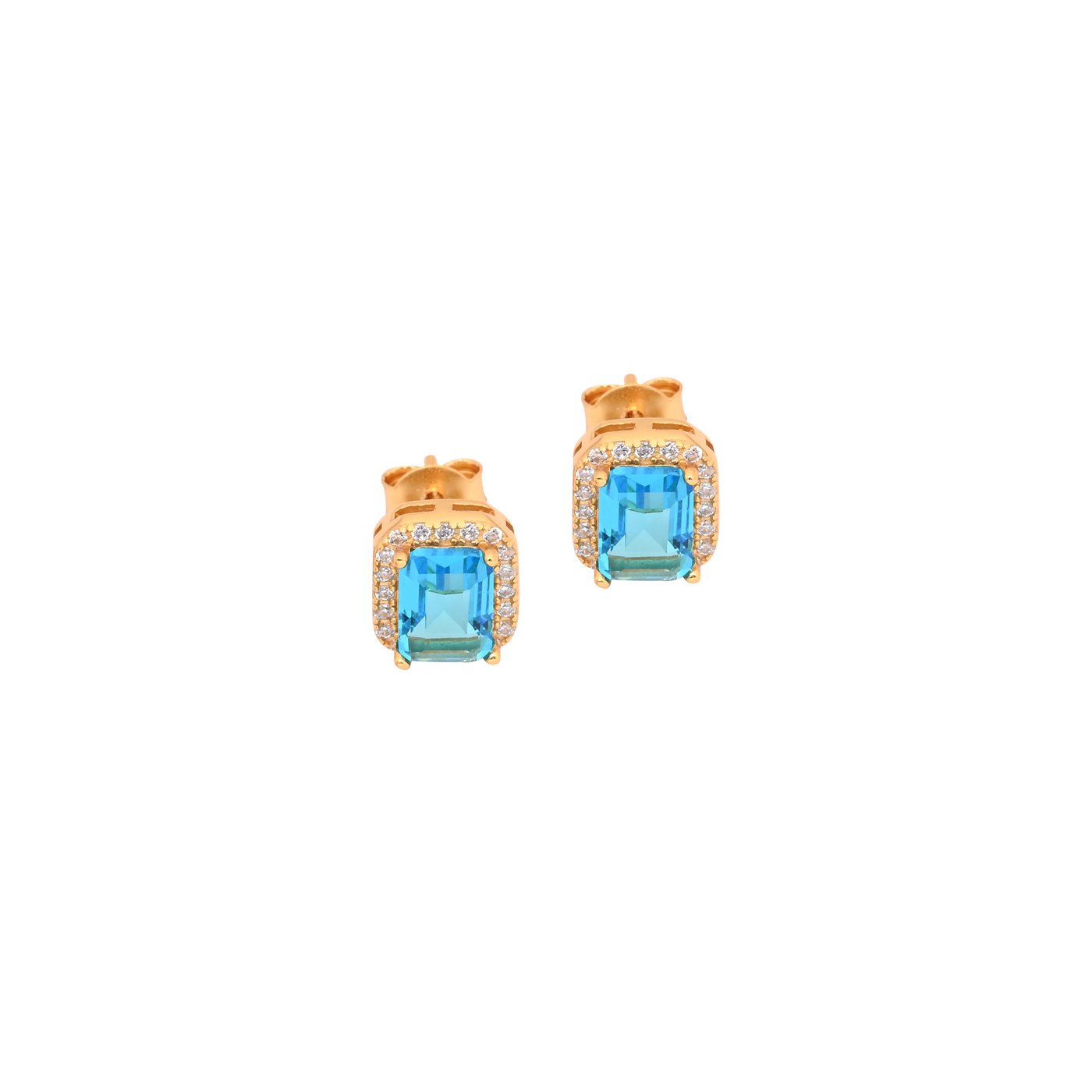 Boucles d\'oreilles S925 rectangulaire bleu GB