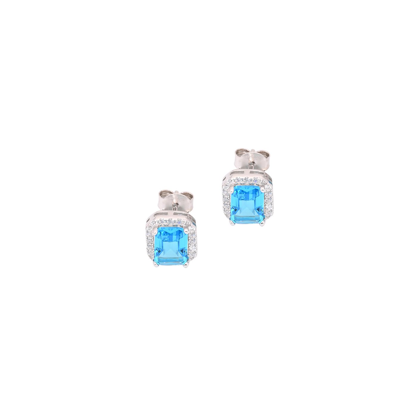 Pendientes S925 rectangulares azules GB