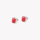 Boucles d&#039;oreilles S925 rectangulaire rouge GB