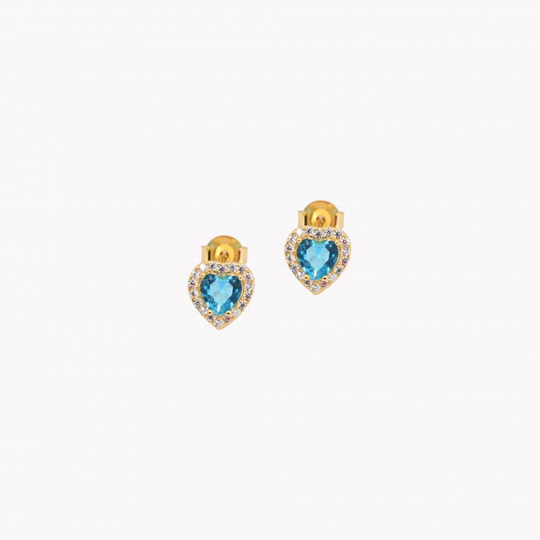 S925 earrings hearts blue GB