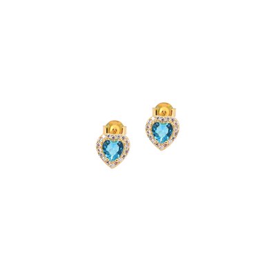 Boucles d\'oreilles S925 coeurs bleu GB