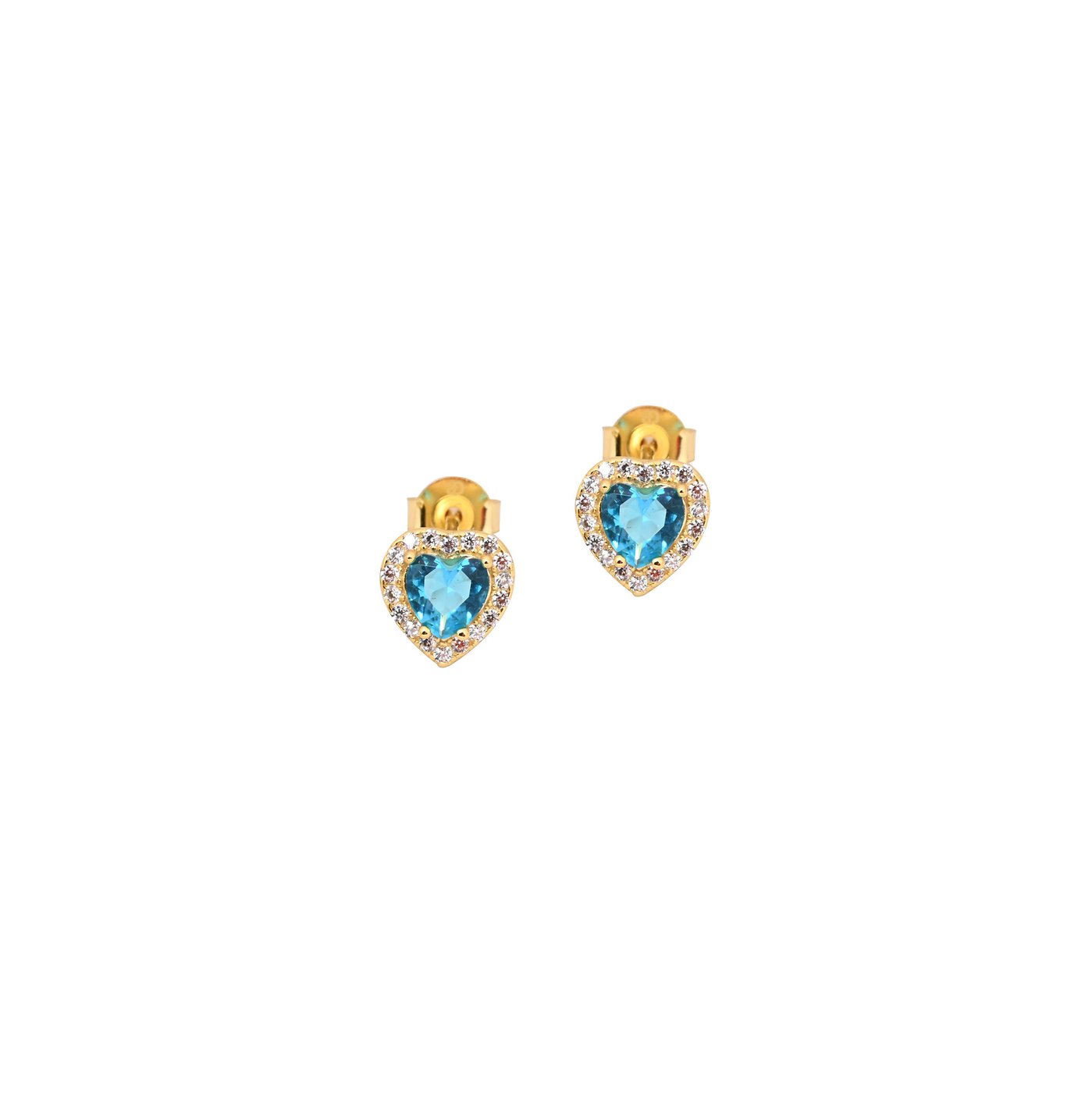 S925 earrings hearts blue GB