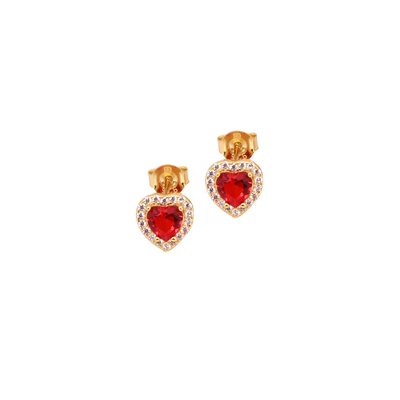 Pendientes S925 corazones rojos GB