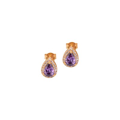 S925 earrings oval lilac GB