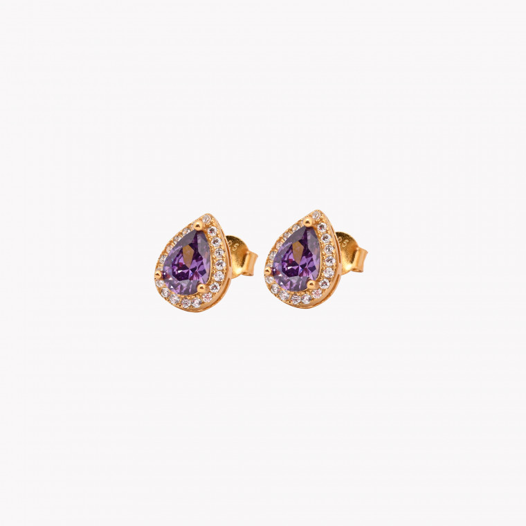 S925 earrings oval lilac GB