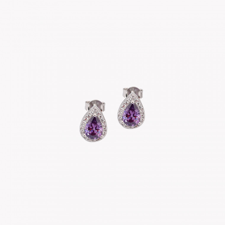 S925 earrings oval lilac GB