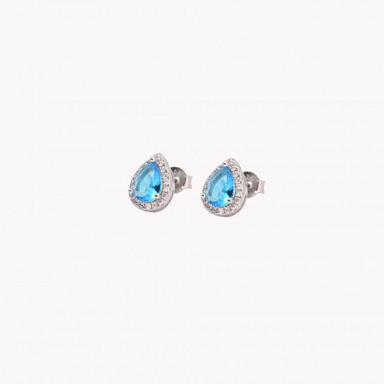 Boucles d&#039;oreilles S925 ovale bleu GB