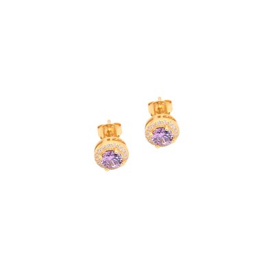 Boucles d\'oreilles S925 ovale lila GB