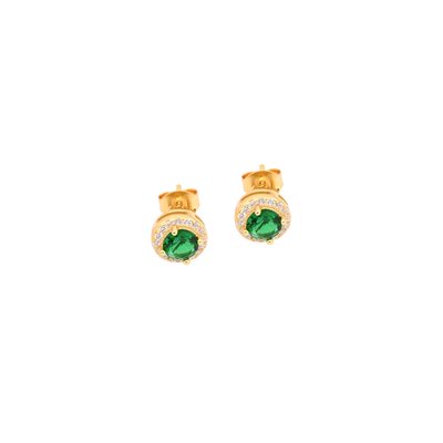 Boucles d\'oreilles S925 ovale vert GB