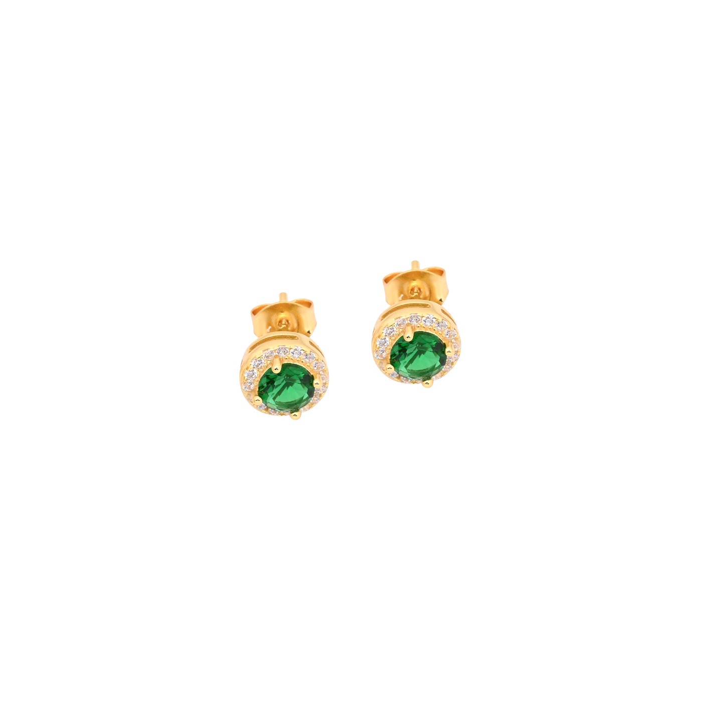 S925 earrings ovals green GB