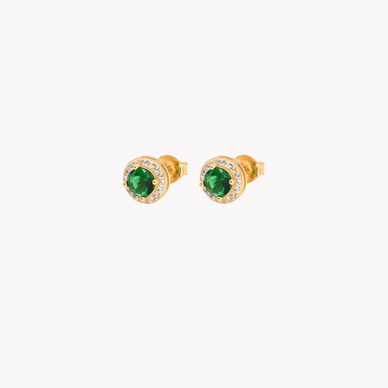 S925 earrings ovals green GB