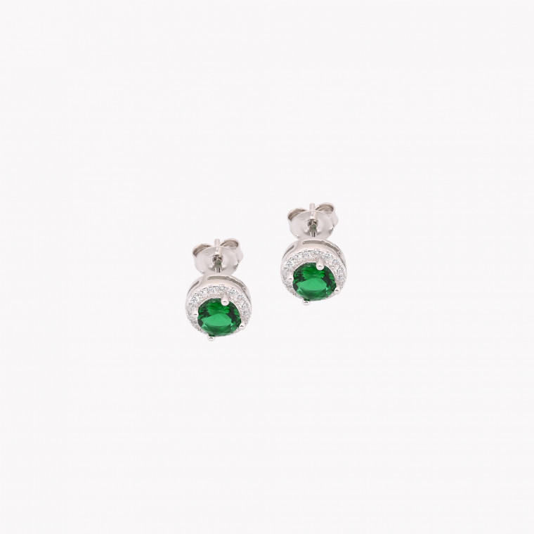 S925 earrings ovals green GB