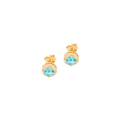 Boucles d\'oreilles S925 ovale bleu GB