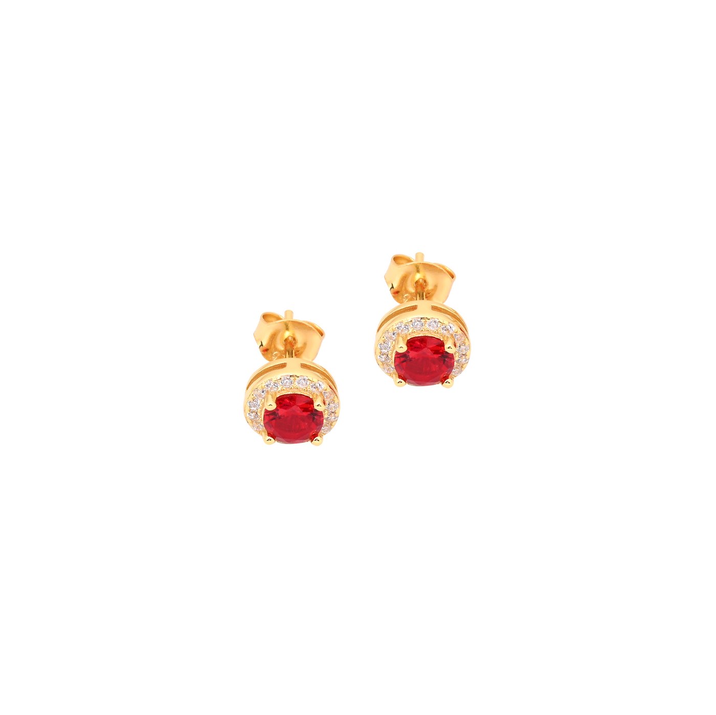 S925 earrings ovals red GB