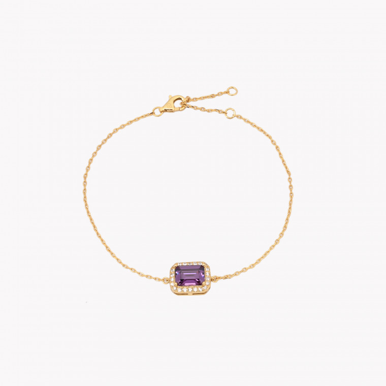S925 bracelet rectangular lilac GB