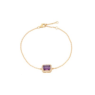 Pulsera S925 rectangular lila GB