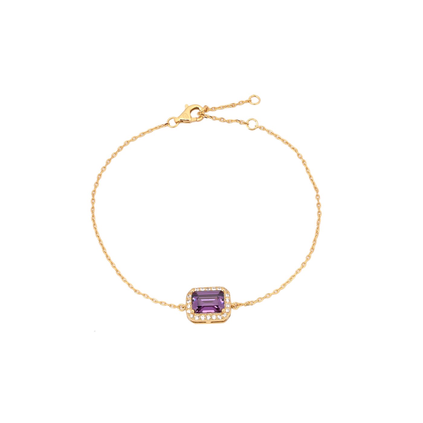 Bracelet S925 rectangulaire lilas GB