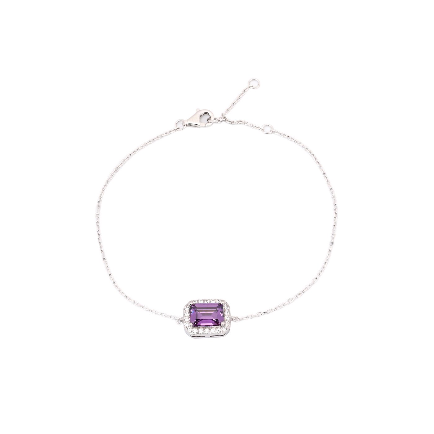 Pulsera S925 rectangular lila GB