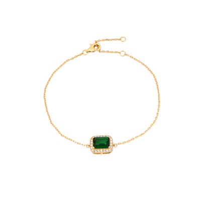 Pulsera S925 rectangular verde GB