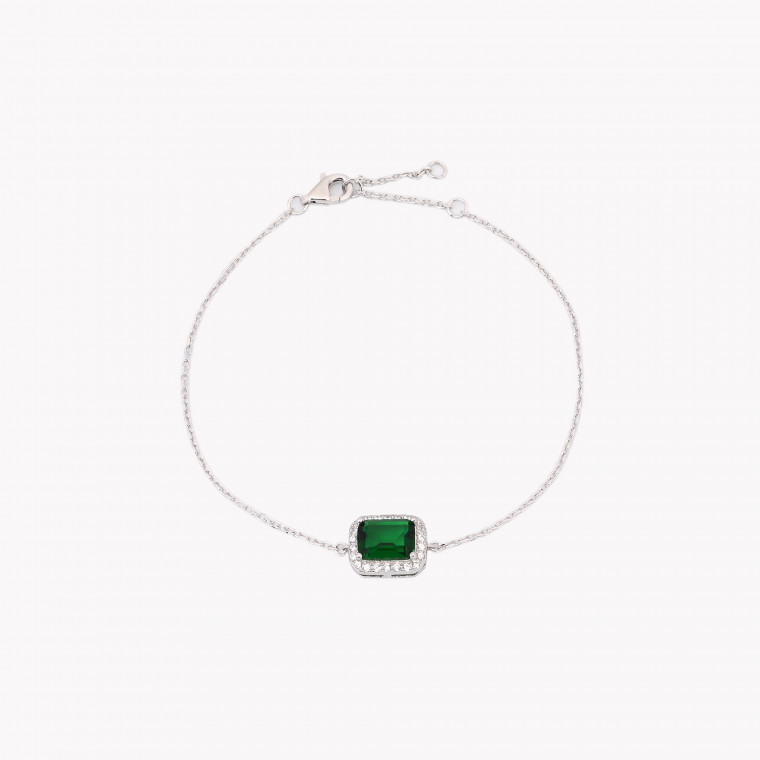 Bracelet S925 rectangulaire vert GB