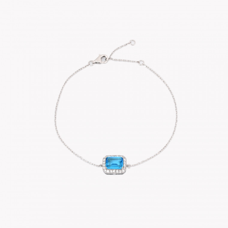 S925 bracelet rectangular blue GB