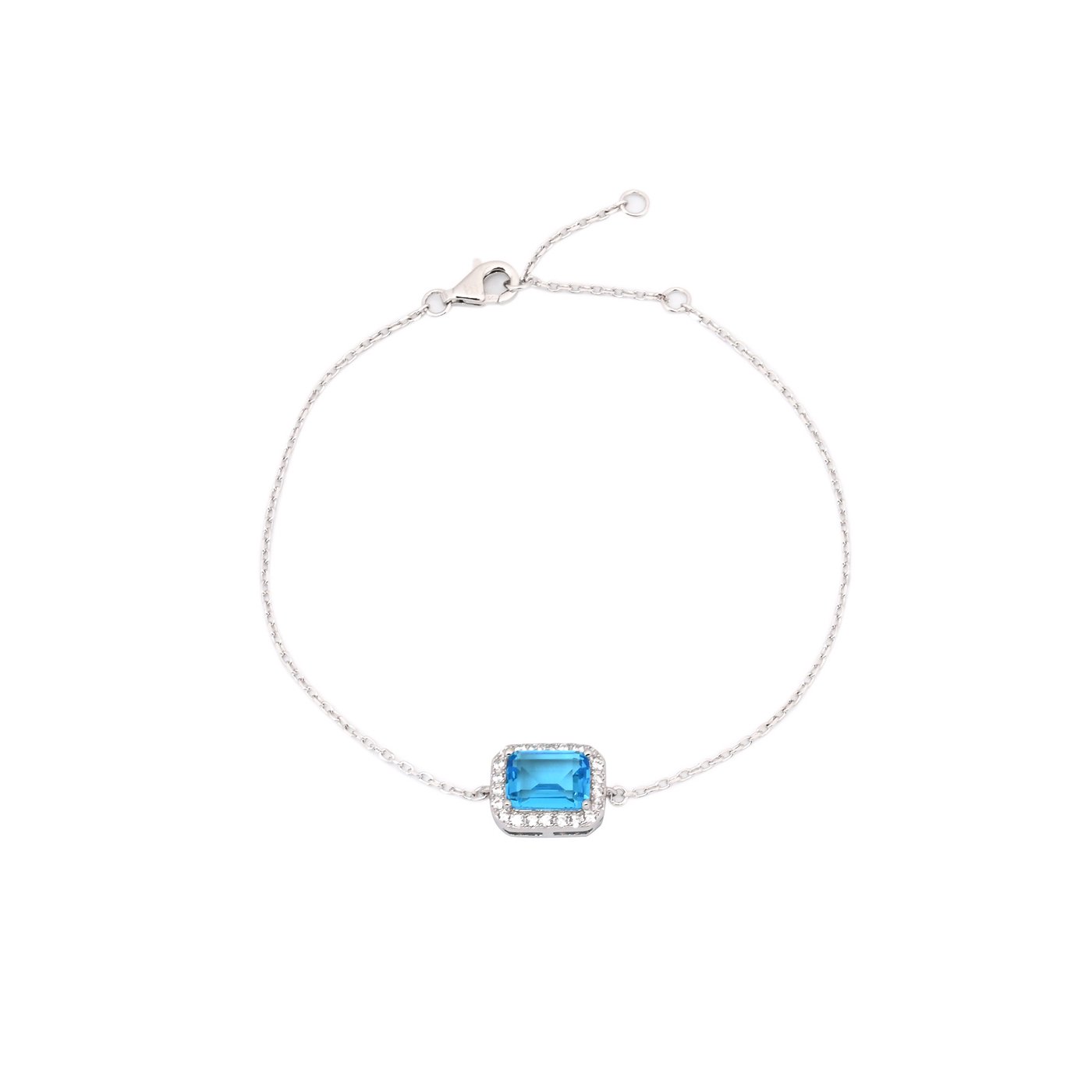 Pulsera S925 rectangular azul GB