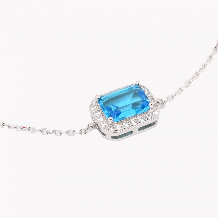 S925 bracelet rectangular blue GB
