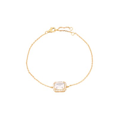 Pulsera S925 rectangular transparente GB