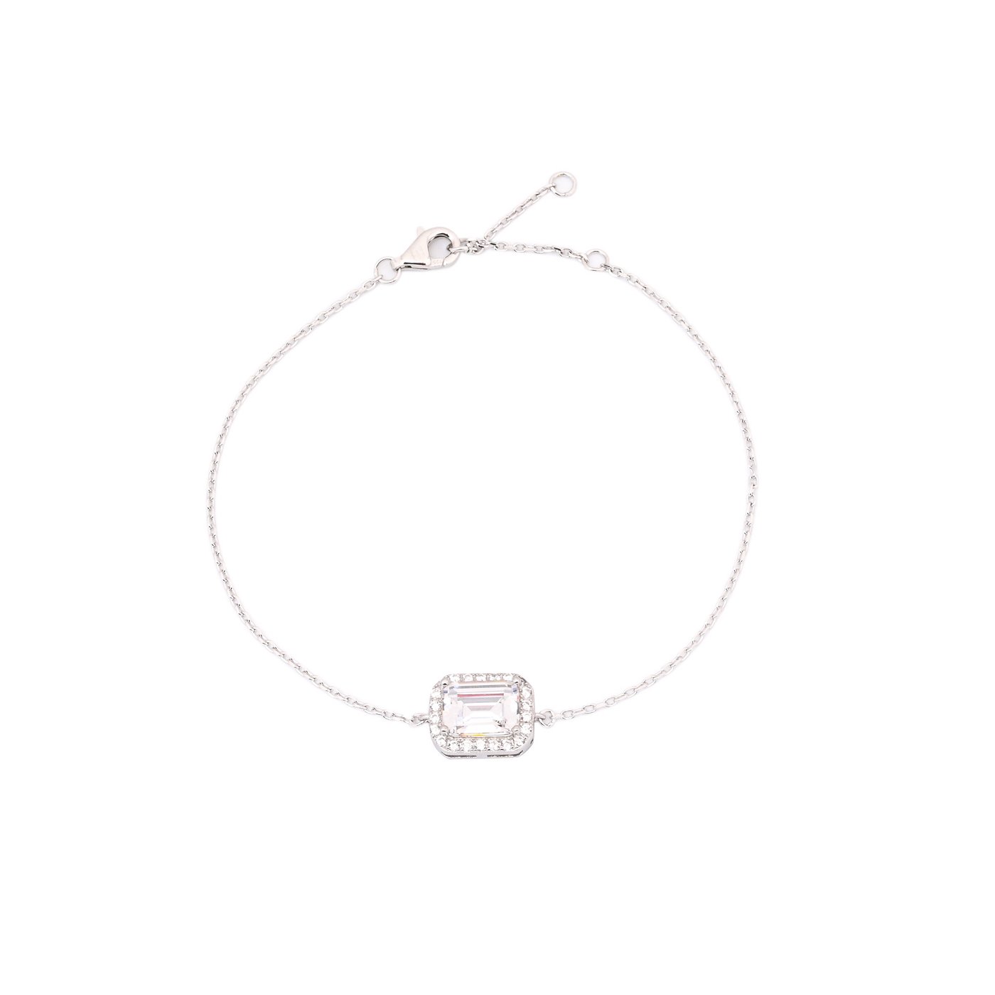 Pulsera S925 rectangular transparente GB