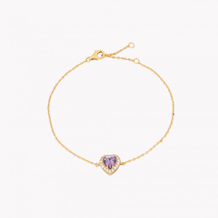 S925 bracelet heart lilac GB