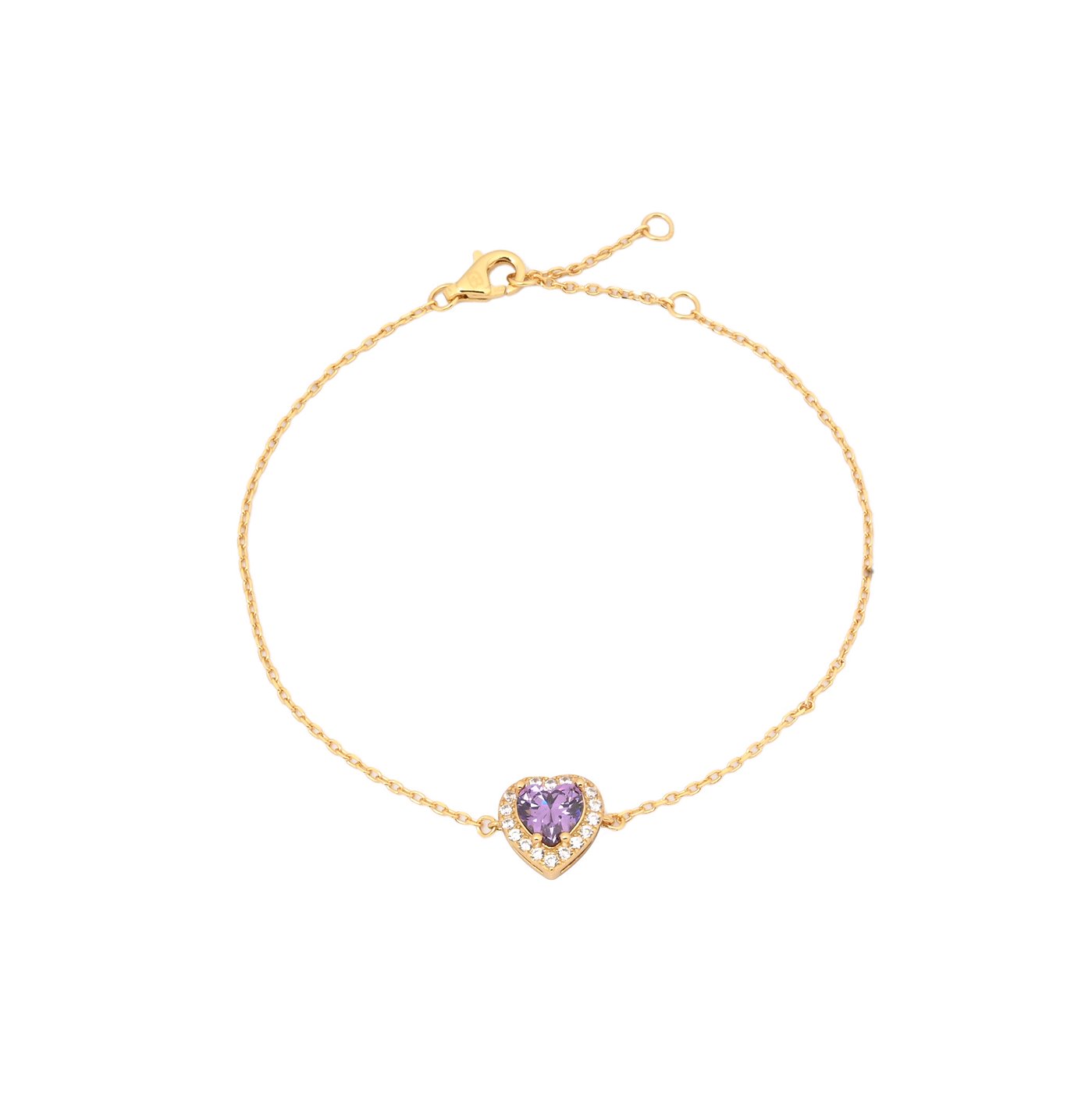 Bracelet S925 coeur lilas GB