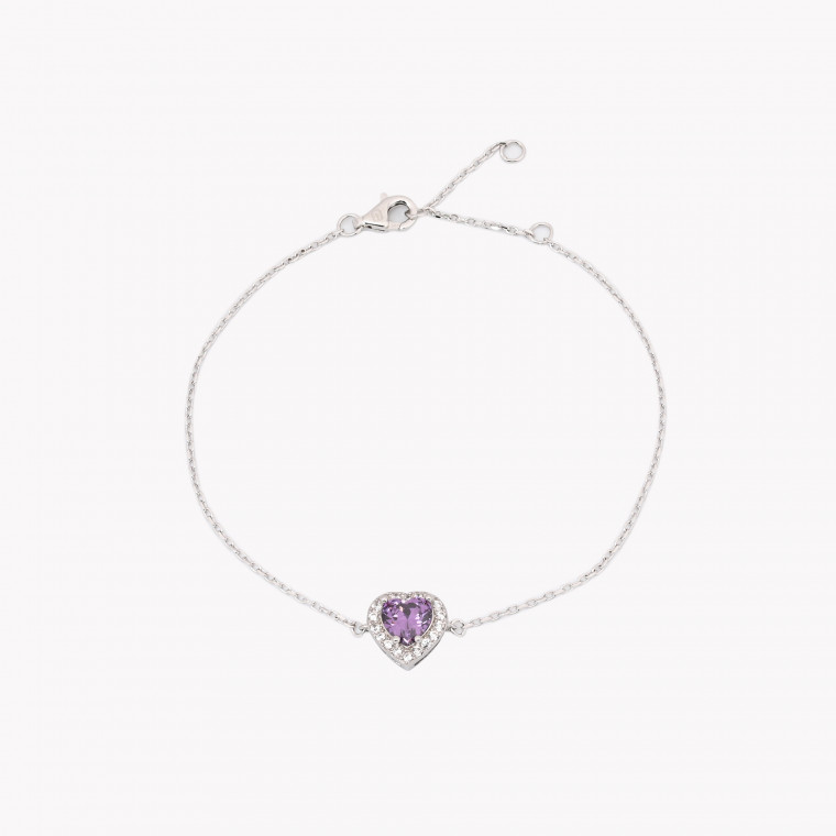 S925 bracelet heart lilac GB
