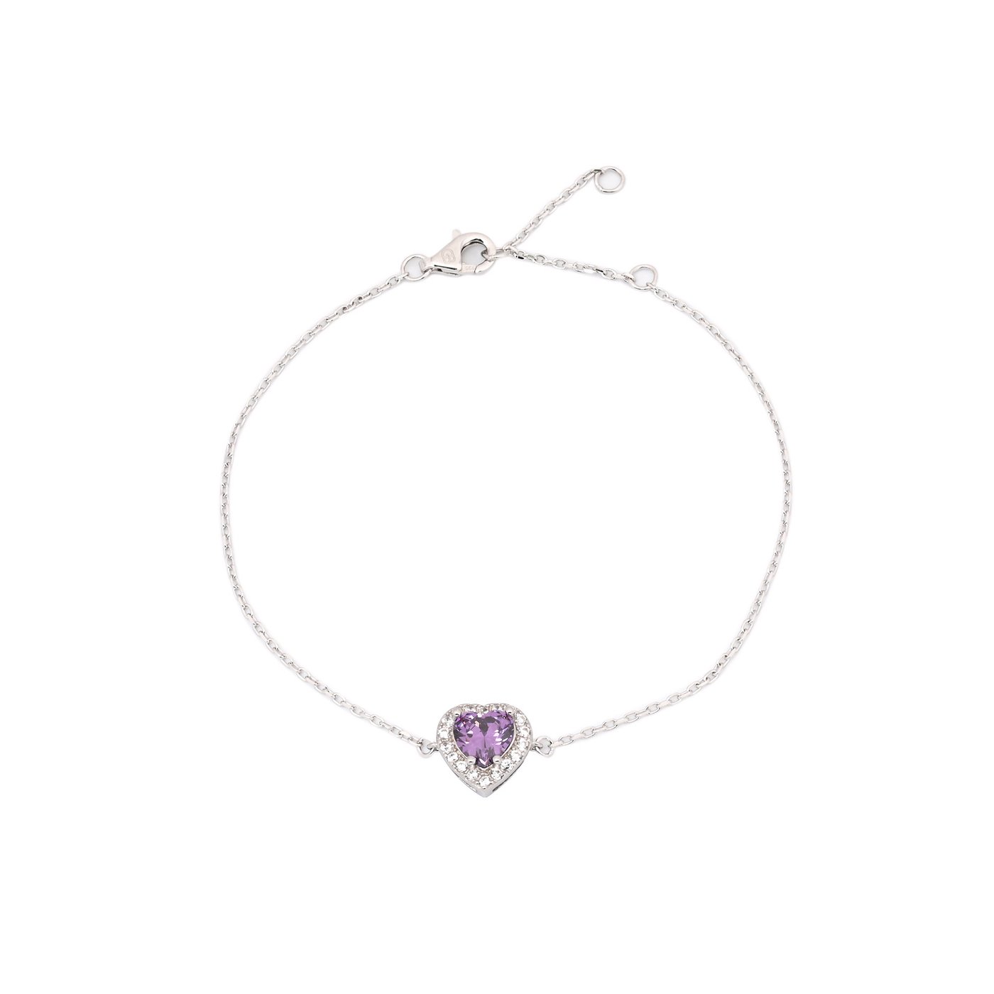 Pulsera S925 corazón lila GB