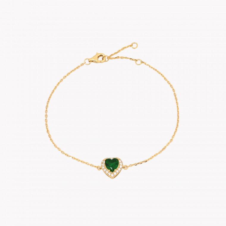 S925 bracelet heart green GB