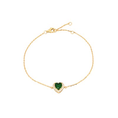 Pulsera S925 corazón verde GB