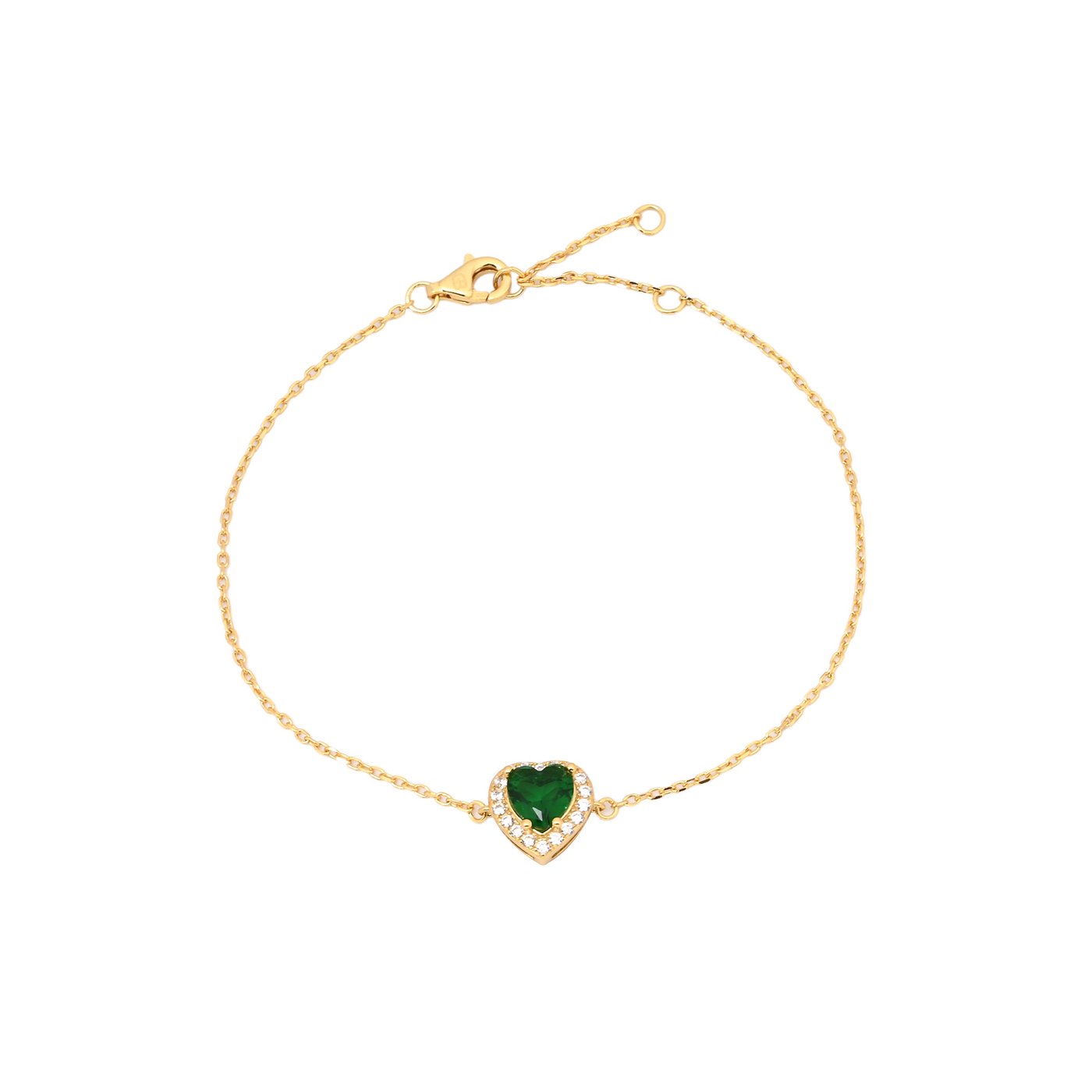 Bracelet S925 coeur vert GB