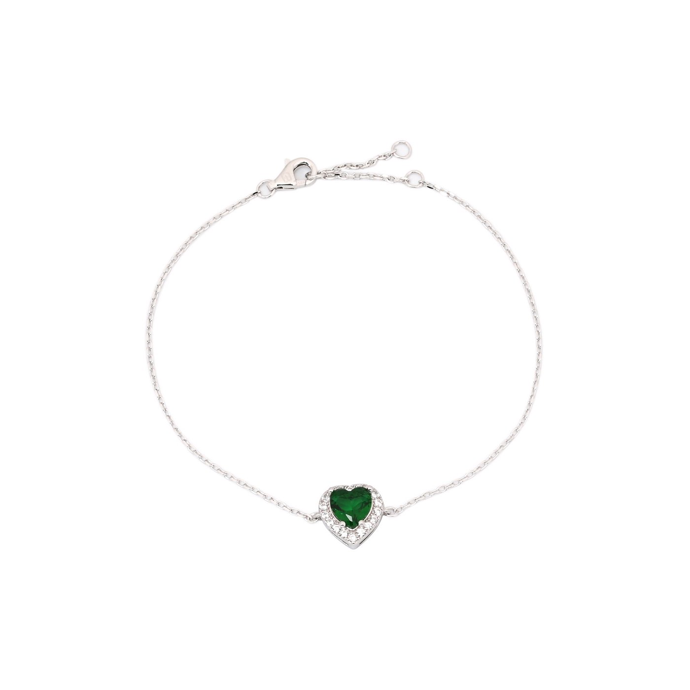 Pulsera S925 corazón verde GB